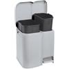 Tontarelli Pattumiera differenziata (39x32,5x41cm) Patty 2 AURORA Grigio