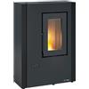 La Nordica-Extraflame Stufa a Pellet Ventilata Slim 7 kW Nero Luisella 5.0 Maxi La Nordica-Extraflame