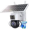SHIWOJIA 4G Telecamera SIM Esterno con Solare 2K 4MP 360° PTZ Telecamera Senza