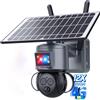 SHIWOJIA【12X Zoom 4G Telecamera con SIM 360° 3K PTZ Telecamere 4G Solare con