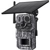 SHIWOJIA 4G SIM Telecamere da caccia solare 2K Fototrampeo con grandangolo 120°