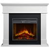 Divina Fire Camino elettrico caminetto da terra Cambridge legno Bianco 110x25x95