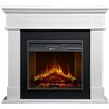 Divina Fire Camino elettrico caminetto da terra CAMBRIDGE in legno Bianco 110x25x95h