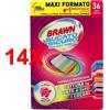 BRAWN 14 X Brawn Bucato Sicuro Panni Per Lavatrice Cattura Tinte E Colori 36 Pz.