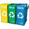 SIXTOL SORT EASY 3 SLIM | Set di 3 borse per raccolta differenziata | 3×22 L | Plastica - Vetro - Carta | 18 × 30 × 40 cm