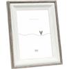 Deknudt Frames - Cornice portafoto in bianco con smussatura marrone-grigio - per foto 10 x 15 cm - bianco - cornice per foto - S68VG2 - da appendere o appendere