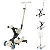 Globber - GO-UP DELUXE LIGHTS ECO 360 - monopattino evolutivo a 3 ruote con seduta girevole a 360°, poggiapiedi, luci LED e materiali sostenibili, per bambini da 15 mesi a 6 anni - beige cocco