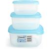 Tontarelli Set 3 Contenitori Multiuso - FRIGO BOX QUADRATI 2.5/1.5/0.95LT