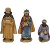 COSE DA CASA Set 3 Re Magi Presepe Melchiorre Gaspare Baldassarre H9 cm statuine Poliresina