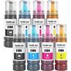 TONTINTA 8x 104 Inchiostro compatibile per Epson 104 per EcoTank ET-2710 2711 2712 2714..