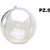 Ferrario Sfera in plexiglass Pallina di plastica trasparente Palla apribile a metà PZ.5