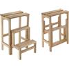 Palucart Sgabello con Ribalta a 3 Gradini in Faggio Richiudibile, mis. 36x44x58cm -642F