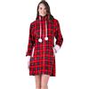 Pigiamiamoci Vestaglia Donna Natalizia Pile Coral Scozzese Invernale - Pigiamiamoci