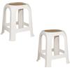 Cucina KIT 2 Sgabello Bagno Doccia BIANCO BLU BEIGE 31x27x46h cm Cucina Camera Camper