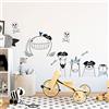 Ambiance Sticker Adesivi murali per bambini - Decorazione cameretta bambino - Adesivo da parete per cameretta bambini - Adesivo da parete con animali pirati in mare - H60 x L90 cm