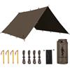 FREE SOLDIER Tarp impermeabile, 3 x 3 m, ultraleggero, protezione dai raggi UV, tenda da sole, tenda da campeggio, escursionismo, attività all'aperto (marrone castagno)