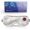 Bestur Hot Eye Mask USB-C Ricaricabile 100% Seta Leggera Sonno Relax Grigio TI