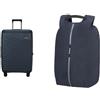Samsonite Intuo & Securipak - Valigia espandibile, 69 cm, 79/87 L & Zaino per laptop 15,6, 44 cm, 17 L - Set da viaggio business - Blu