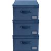 Palucart [1 o 3] Scatole per Armadio 50x40x25 BLU Contenitore Biancheria Guardaroba 6924