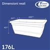 Veca Fioriera Anthea Grande Rettangolare con Sottovaso 80-100 cm Antracite/Bi...