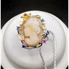 ANELLO EDWARDIAN AGE IN ORO BIANCO 18 KT. TIT. 750 CON CAMMEO, ZAFFIRI E RUBINI