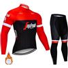 Coolmax Completo ciclismo Invernale Segafredo Felpato Termico Gel 20D tuta divisa