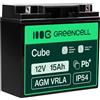 Green Cell AGM 12V 15Ah VRLA Batteria al Piombo per Casse e Bilance