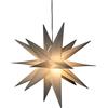 Konstsmide Stella in plastica 3D Grigia, Collegamento e dimmer, 1 diodo Bianco Caldo, 12 V, Esterno (IP44), 3,6 W, Cavo Nero