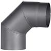 FIREFIX RD130/BO - Tubo per stufa a canna fumaria, 2 mm di diametro, 130 mm di diametro, per stufe e caminetti, Senotherm, grigio scuro, 90 gradi, senza porta di pulizia