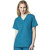 WINK WonderWink Womens V-Neck Top Medical Scrubs Shirt, Teal, 2X US