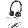 POLY (TG. One Size) Poly Blackwire 3320, Cuffia Cablata con Connessione USB-A/C, Cusc