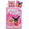 Bing Set letto singolo rosa 1 copripiumino e 1 federa Bing Sula have fun! 100% cotone