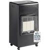 E.C.M. Stufa a Infrarossi a Gas GPL Nera 3 Modalità 4,2 kW con Piezo 43x40x79h cm