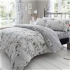 Birdie Blossom Matrimoniale Size, Poliestere E Cotone, Grey, King (230 X 220Cm)