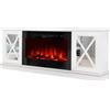 Ambra Flame Camino Elettrico con Mobile Specchiato Bianco 1500W Moderno per Soggiorno