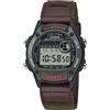 Casio Orologio CASIO W-220HF-3AVEF Pelle Marrone Tessuto Verde Militare Vintage