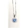 COLLANA IN ORO 18 KT. TIT. 750 CON ACQUAMARINA E DIAMANTI