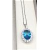 COLLANA IN ORO 18 KT. TIT. 750 CON ACQUAMARINA E DIAMANTI