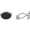 Montblanc Gemelli Montblanc Meisterstück Ovali 134468 Cufflink Polsini Acciaio Lacca nera