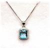 COLLANA IN ORO 18 KT. TIT. 750 CON ACQUAMARINA E DIAMANTI