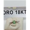 Anello in oro bianco 750 18 carati con smeraldo di carati 0,30 e diamanti +2400