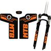 compatibili SANTA CRUZ GIANT SPECIALIZED Adesivi Forcella MTB Resistenti Decalcomanie Vinile Impermeabili ARANCIONE
