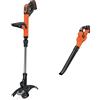BLACK+DECKER Tagliabordi a Batteria Litio Tecnologia PowerCommand, Ampiezza taglio 28 cm, Regolazione Potenza & GWC1820PC-QW Soffiatore, 18 V, Arancione/Nero
