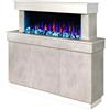 Ambra Flame Mobile con Camino Elettrico 1500W Beige Effetto Pietra Moderno da Salotto