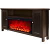 Ambra Flame Mobile Camino Elettrico 1500W Rustico da Soggiorno Scuro Fiamma Arancione