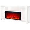 Ambra Flame Mobile Camino Elettrico 1500W Rustico da Soggiorno Bianco Fiamma Arancione