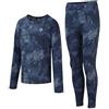 Dare 2b Partition Thermal Anti-Bacterial Quick Drying Baselayer Set, Abbigliamento Termico Bambino, DarkDenimGeoCamo, 3-4