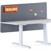 RICOO Pannelo divisorio scrivania ZAP1680-G ufficio separatore acustico posto di lavoro 160 x 80 x 2,3 cm Organizer Bacheca Superficie feltro Grigio