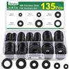 Bolatus - Set di 135 rondelle in acciaio inox, 6 misure, dischi per carrozzeria M4 M5 M6 M8 M10 M12, rondelle piatte in acciaio inox per viti e dadi