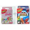 Mattel Combo di giochi di carte Barbie Marvel Spiderman UNO nuovi sigillati original...